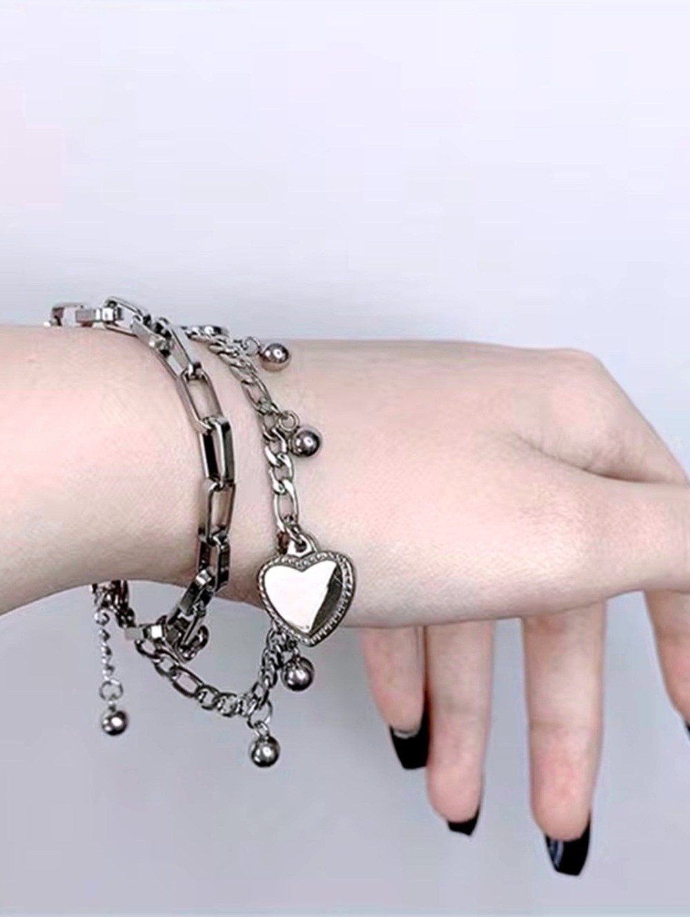 New -Super Cute -Stainless Steel Dangle Charm Bracelet
